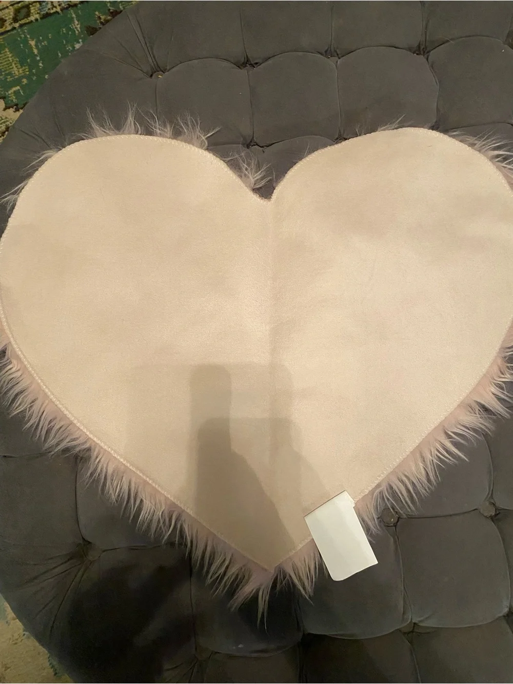 Heart Shaped Pink Faux Fur Accent Pillow Cover